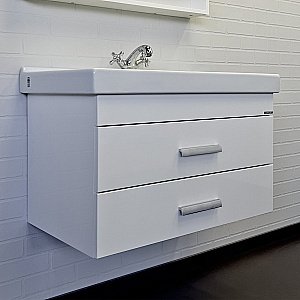 Тумба с раковиной Comforty Никосия 00-00011163 80 белый глянец для ванной в интернет-магазине Sanbest