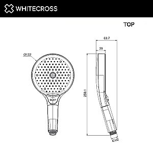 Душевая лейка WhiteCross TOP-GLB золото брашированное купить в интернет-магазине сантехники Sanbest