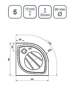 Душевой поддон Ravak Galaxy Pro Elipso 80 белый матовый купить в интернет-магазине Sanbest
