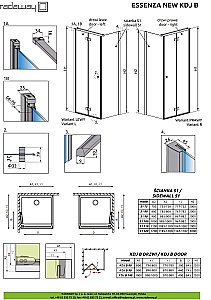 Душевой уголок Radaway Essenza New KDJ-B+S1 100х100 стекло прозрачное/профиль хром купить в интернет-магазине Sanbest