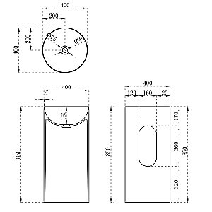 Раковина напольная Vincea Solid Surface VBS-6SP01MW белая матовая купить в интернет-магазине Sanbest