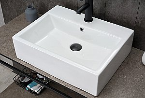 Раковина накладная Gid Geometrico 53 N9153 51215 белая купить в интернет-магазине Sanbest
