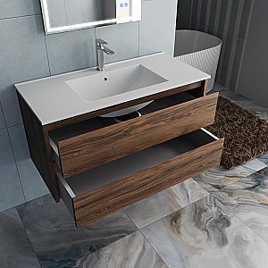 Тумба с раковиной Vincea Gio 1000 VMC-2G100CO/VBS-13100 тёмный дуб/раковина белая для ванной в интернет-магазине Sanbest