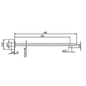 Держатель верхнего душа Paini 50YO745TCT540BI черный матовый купить в интернет-магазине сантехники Sanbest