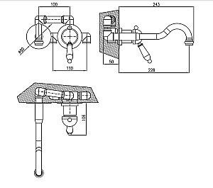 Смеситель для раковины Rav-Slezak Labe L534/2SM бронза купить в интернет-магазине сантехники Sanbest