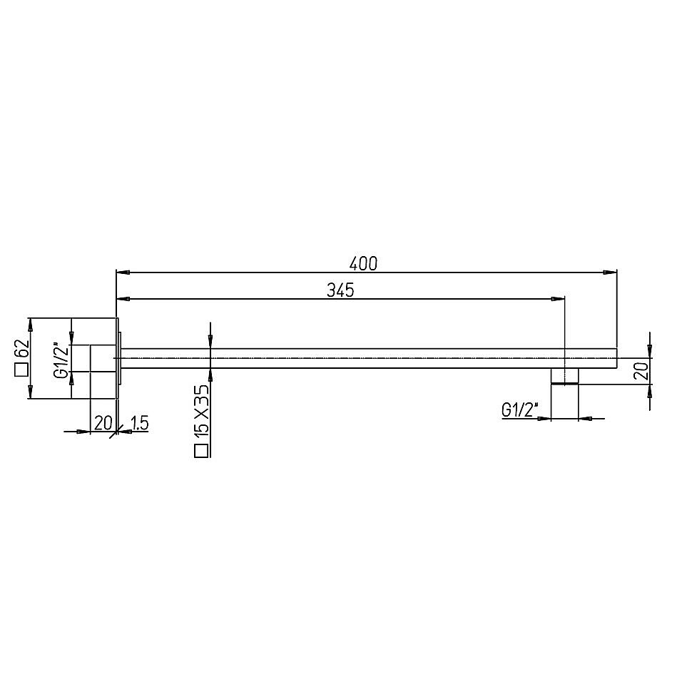 Держатель верхнего душа Paini 50YO745TCT540BI черный матовый купить в интернет-магазине сантехники Sanbest