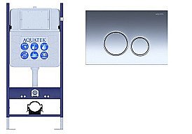 Инсталляция для унитаза Aquatek ECO Standart INS-0000014 с кнопкой KDI-0000018 Хром купить в интернет-магазине сантехники Sanbest