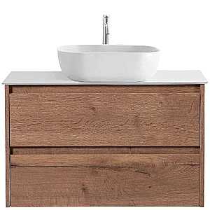 Тумба с раковиной и столешницей BelBagno KRAFT 80 KRAFT80RT-KEPBO-1302-SET дуб табак для ванной в интернет-магазине Sanbest