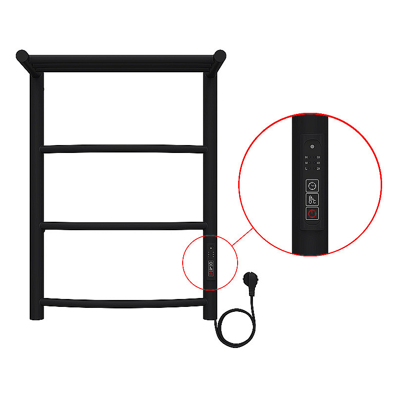 Полотенцесушитель электрический Azario VERONA П3 400х600 AZ04846PB черный купить в интернет-магазине сантехники Sanbest