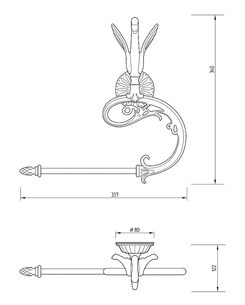 Полотенцедержатель Migliore Luxor 26228 золото купить в интернет-магазине сантехники Sanbest