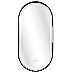 Зеркало с подсветкой Azario Блейк АZ-LED011125 100х50 черный матовый в ванную от интернет-магазине сантехники Sanbest