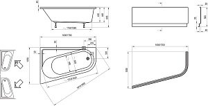 Ванна Ravak CHROME 160х105 купить в интернет-магазине Sanbest