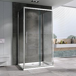 Душевой уголок ABBER Schwarzer Diamant AG30110H-S75-S75 110x75 стекло прозрачное/профиль хром купить в интернет-магазине Sanbest