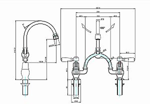 Смеситель для раковины Burlington KE28-QT WAL+W9 купить в интернет-магазине сантехники Sanbest