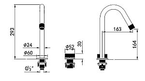 Смеситель для раковины Black&white Gravity GF-7108-MB черный матовый купить в интернет-магазине сантехники Sanbest