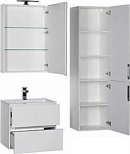 Тумба с раковиной Aquanet Алвита 60 белая глянцевая для ванной в интернет-магазине Sanbest