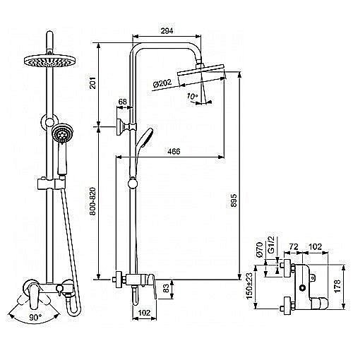Душевая система Vidima Balance BA271AA купить в интернет-магазине сантехники Sanbest