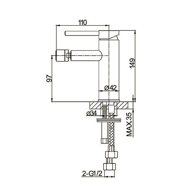Смеситель для биде Caprigo Don 53-030-CRM хром купить в интернет-магазине сантехники Sanbest