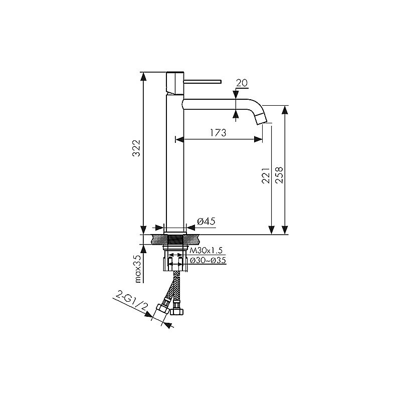 Смеситель для раковины Kaiser Vita 43311-3 золото брашированное купить в интернет-магазине сантехники Sanbest