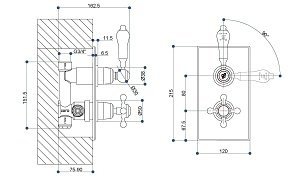 Смеситель для душа Burlington V34 купить в интернет-магазине сантехники Sanbest