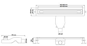 Душевой лоток Boheme Premium Trendy 60 983-60-GM GUN METAL купить в интернет-магазине Sanbest