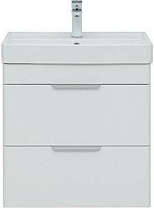 Тумба с раковиной Aquanet Ирис new 60 подвесная белый глянец для ванной в интернет-магазине Sanbest