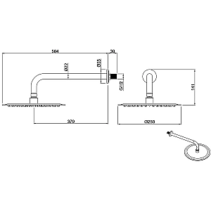 Верхний душ Allen Brau Priority 5.31017-MG графит браш купить в интернет-магазине сантехники Sanbest