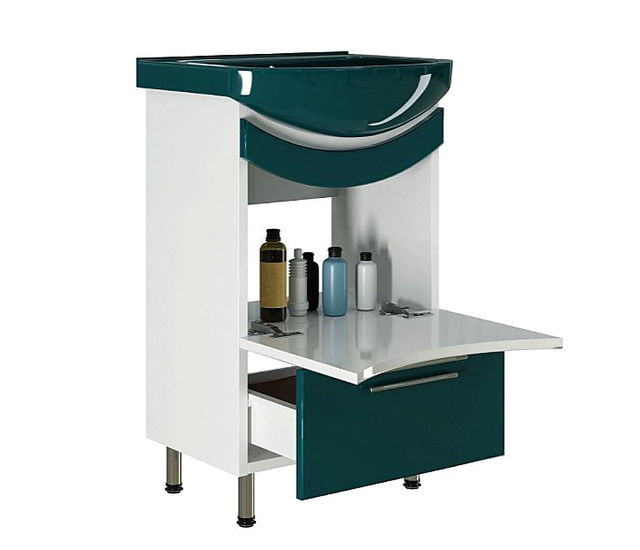 Тумба с раковиной MIXLINE РАДУГА 52 зеленая для ванной в интернет-магазине Sanbest