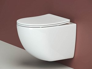 Унитаз подвесной Ceramica Nova Forma CN3009_1001M_1000 безободковый, с крышкой микролифт, с инсталляцией и кнопкой матовый хром купить в интернет-магазине Sanbest