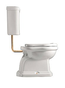 Унитаз напольный Kerasan Retro 1011 с низким бачком 1072 Белый/ручка бронза купить в интернет-магазине Sanbest