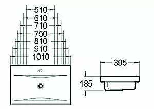Раковина SantiLine 91 SL-2101 (90) белая купить в интернет-магазине Sanbest