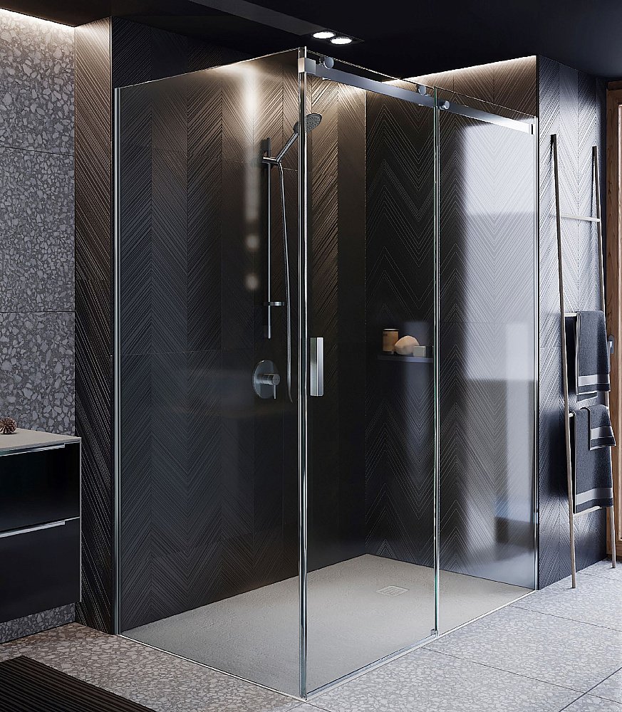 Душевой уголок Roca Metropolis 120x90 хром прозрачное стекло купить в интернет-магазине Sanbest