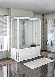 Душевой бокс Радомир Элис 168х85 стекло матовое/профиль белый купить в интернет-магазине Sanbest