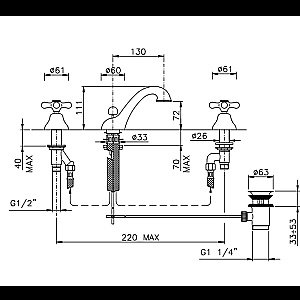 Смеситель для раковины Nicolazzi Nuova Brenta 2508BZ бронза купить в интернет-магазине сантехники Sanbest