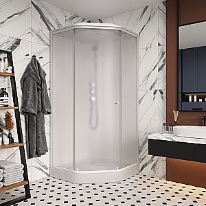 Душевая кабина Parly Penta P911F, белая, 90x90x215см, матовый профиль купить в интернет-магазине Sanbest