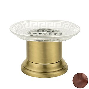 Мыльница настольная Migliore Mirella матовое стекло с декором/медь купить в интернет-магазине сантехники Sanbest