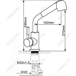 Смеситель для кухни Melana 8109 сатин купить в интернет-магазине сантехники Sanbest