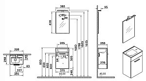 Тумба с раковиной Vitra MIA 75022 40 белый глянец для ванной в интернет-магазине Sanbest