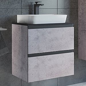 Тумба с раковиной Comforty Эдинбург 00-00005700 60 бетон светлый для ванной в интернет-магазине Sanbest