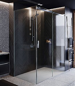 Душевой уголок Roca Metropolis 120x90 хром прозрачное стекло купить в интернет-магазине Sanbest