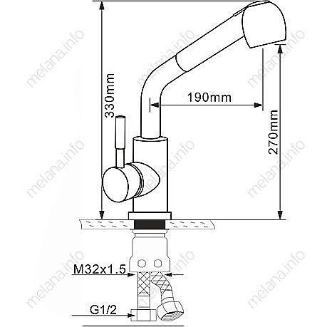 Смеситель для кухни Melana 8109 сатин купить в интернет-магазине сантехники Sanbest