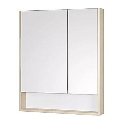 Зеркальный шкаф Акватон Сканди 70 белый/дуб верона купить в интернет-магазине сантехники Sanbest