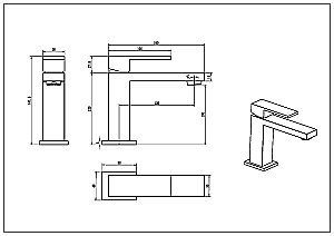 Cмеситель для раковины Boheme QUBIC Shinny Gold 471-G золото купить в интернет-магазине сантехники Sanbest