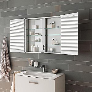 Зеркальный шкаф KEUCO Royal Match 12803171301 100 серебро/белое стекло купить в интернет-магазине сантехники Sanbest