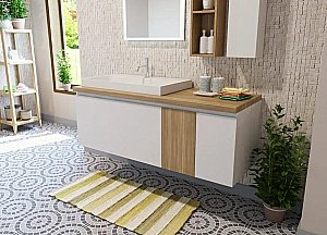 Тумба с раковиной Эстет Malibu 140 белая для ванной в интернет-магазине Sanbest