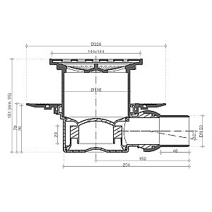 Душевой трап Pestan Confluo Standard 13000116 золото купить в интернет-магазине Sanbest