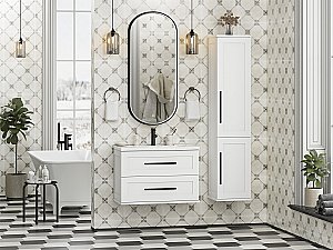 Тумба с раковиной Misty Модерн - 80 П-Мод09080-011Пр белая для ванной в интернет-магазине Sanbest