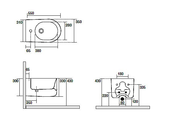 Биде подвесное Kerasan Nolita 55 купить в интернет-магазине Sanbest