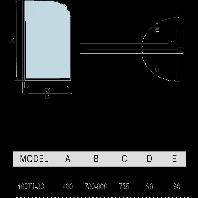 Душевая шторка WeltWasser WW100 100T1-80 купить в интернет-магазине Sanbest