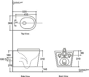 Унитаз подвесной Aquanet Rimless Atago 2.0 W LX-1905 с крышкой микролифт, безободковый купить в интернет-магазине Sanbest